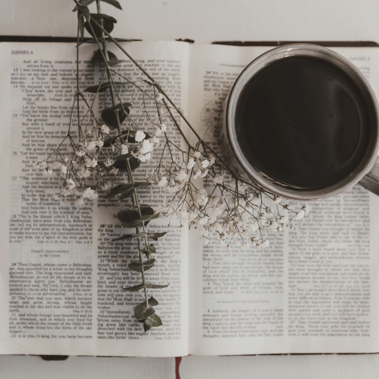 coffee, bible